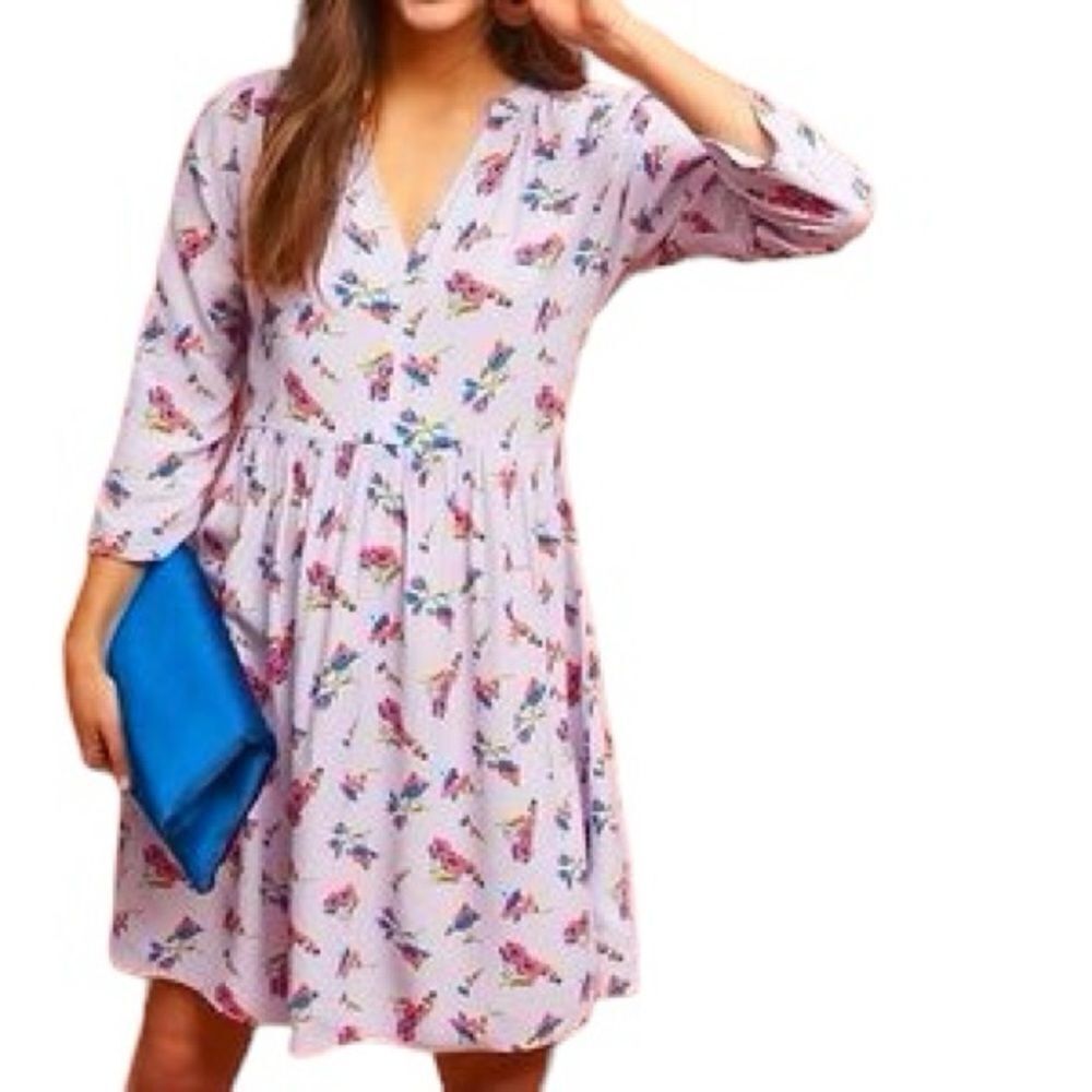 Anthropologie Maeve lilac floral Juno dress size xsmall